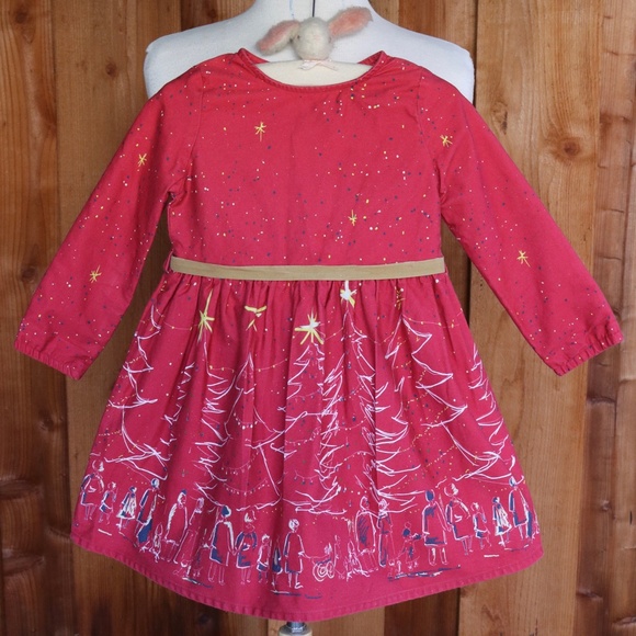 Palava Other - Palava Red 100% Cotton Long Sleeve Festive Holiday Christmas Dress